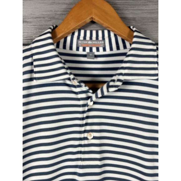 Peter Millar Summer Comfort Polo Shirt Mens L/XL Green Striped Short Sleeve Golf - Picture 2 of 6